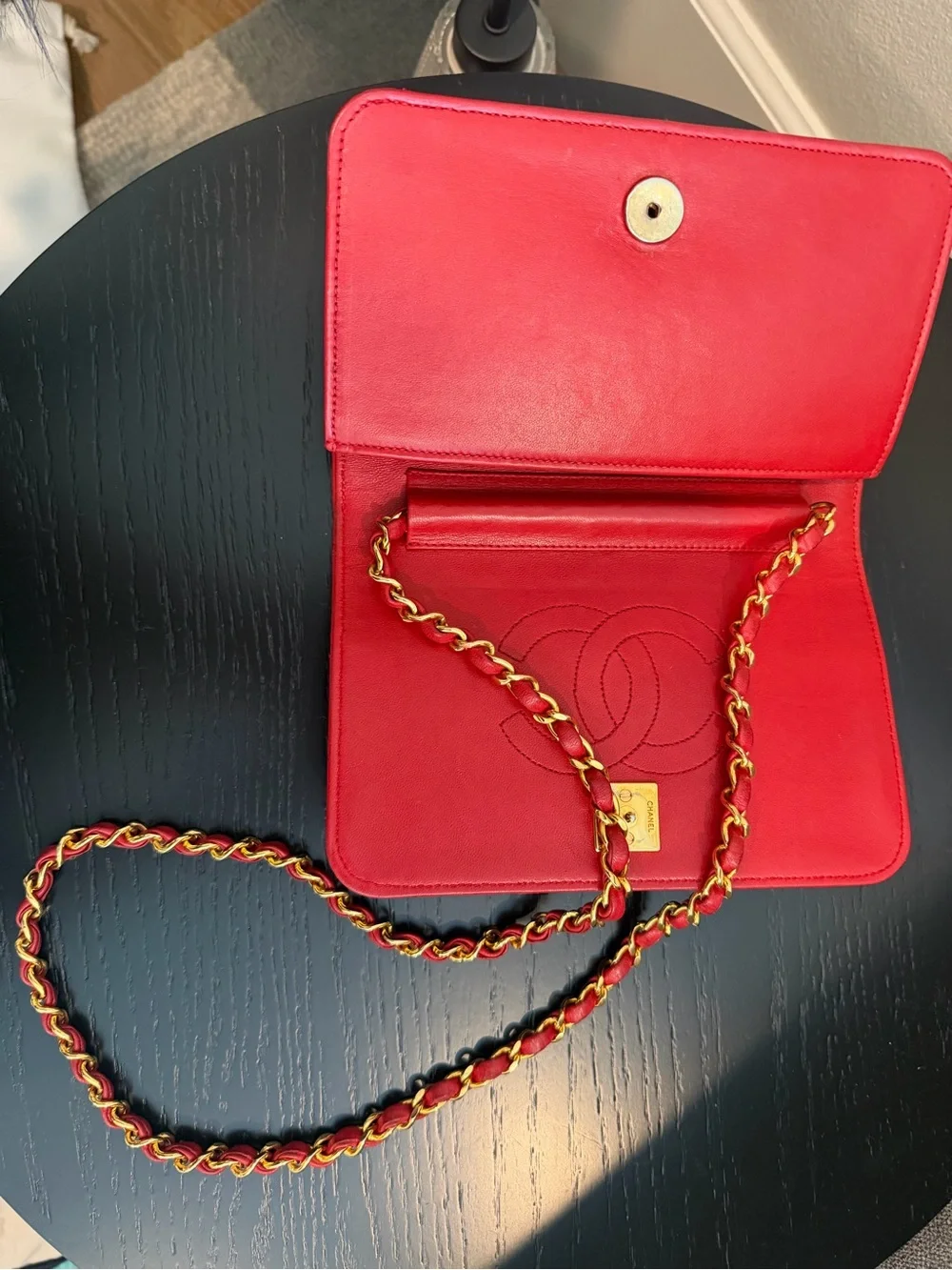 Chanel lambskin mini red full flap ❤️ - authentic